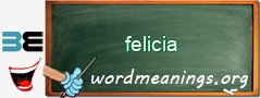 WordMeaning blackboard for felicia